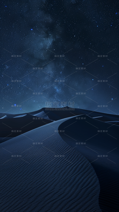通用蓝色合成沙漠星空背景素材
