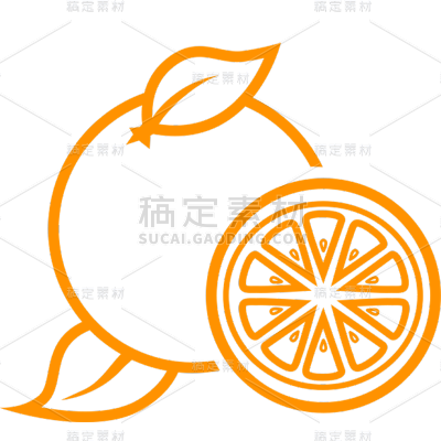 果蔬系列-通用-插画橙子图贴纸