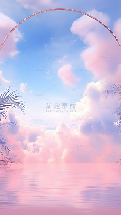 通用天空展台蓝色背景