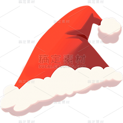 圣诞节平安夜卡通感插画圣诞帽元素素材