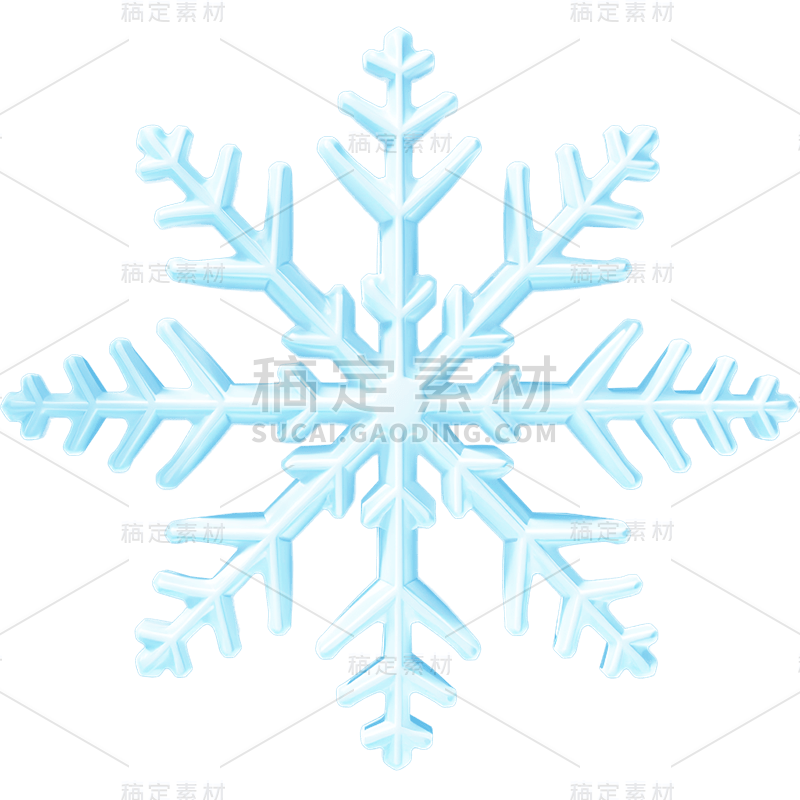 3D立体冬季雪花贴纸