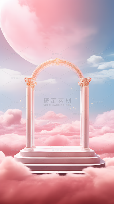618双十一双11双十二双12电商活动促销梦幻粉色场景背景