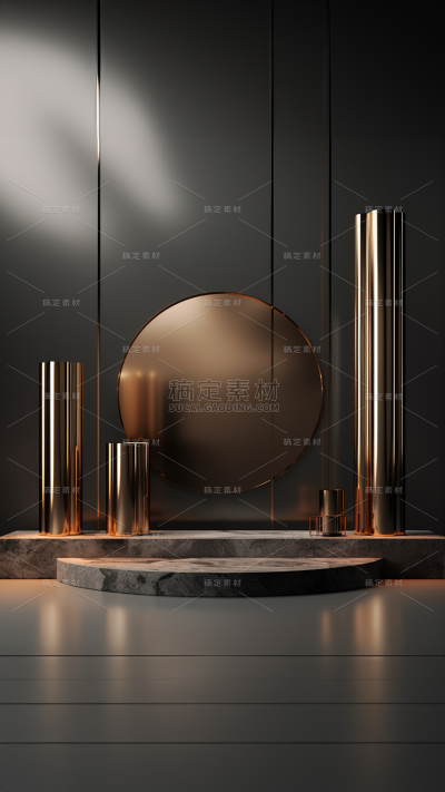 3D三维立体空间黑色背景