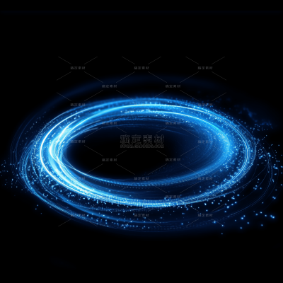 特效系列未来感蓝色发光粒子光圈特效