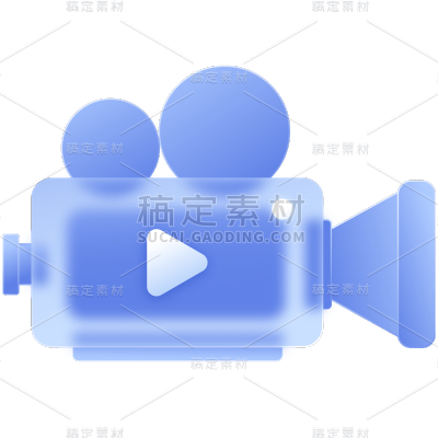 促销活动直播3DC4D立体磨砂摄影机元素素材