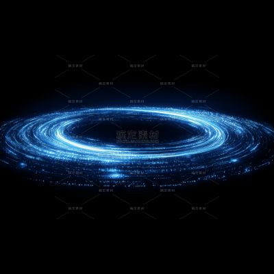 特效系列未来感蓝色发光粒子光圈特效