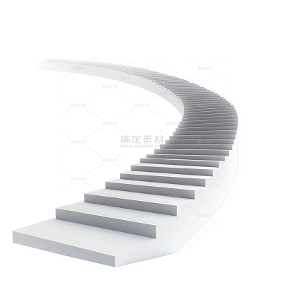 建筑系列通用3D转折弯曲楼梯元素
