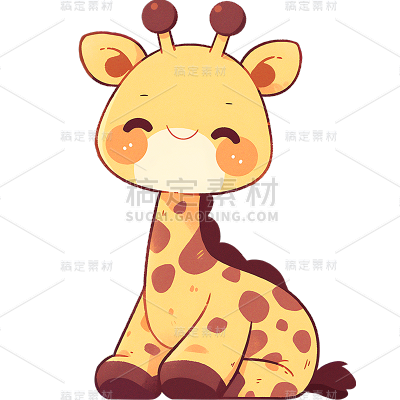 动物系列通用描边插画可爱动物贴纸元素素材