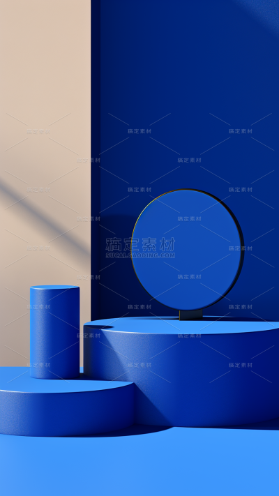 3D立体三维空间蓝色背景