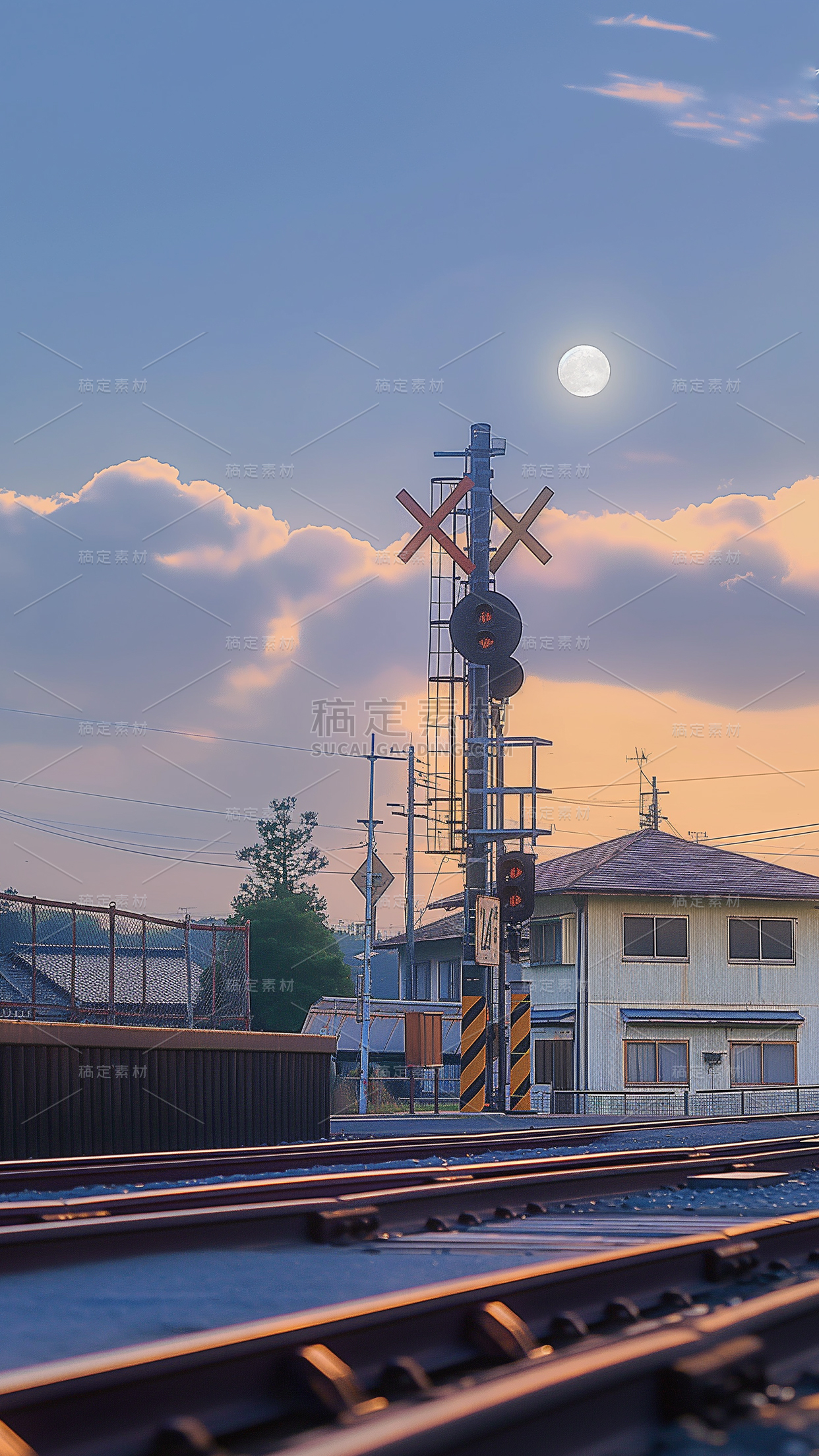 风光实景铁路站台风景背景图片素材