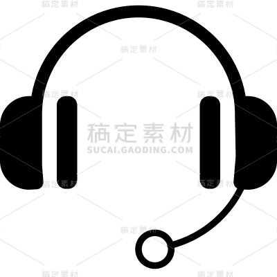 图标系列通用客服矢量图标带耳机贴纸