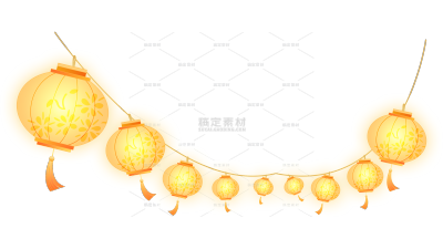 中国风系列中式灯笼边缘装饰贴纸
