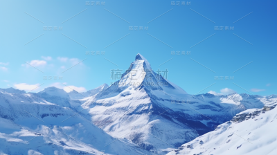 山峰雪山山脉自然风景