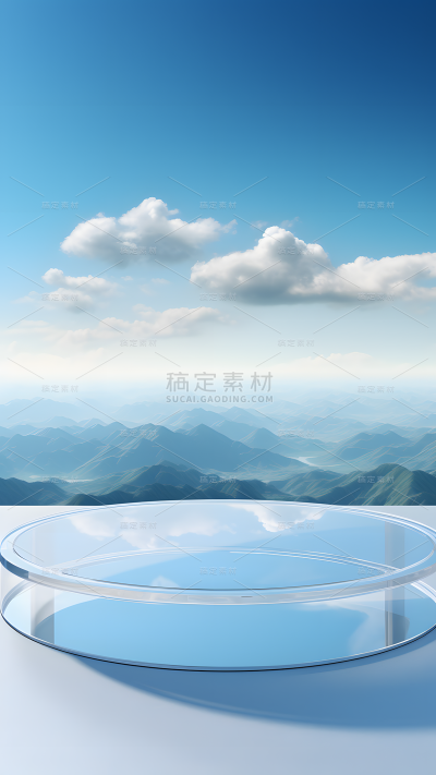 通用天空展台蓝色背景