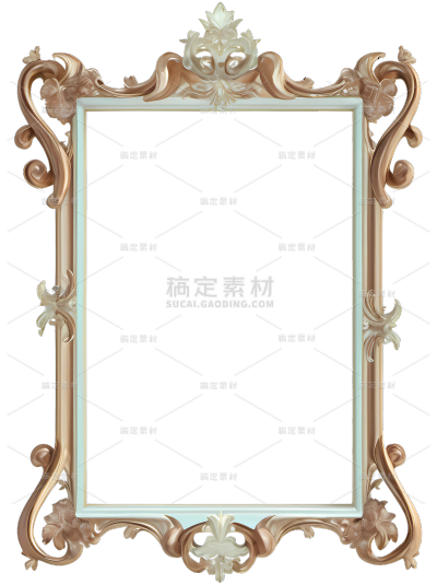 边框系列手绘水彩金色复古画框相框