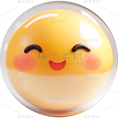 图标系列-通用-3D笑脸+玻璃罩贴纸