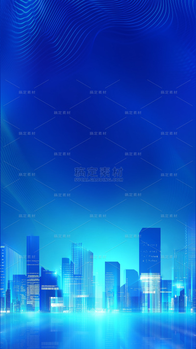背景系列蓝色科技感城市背景