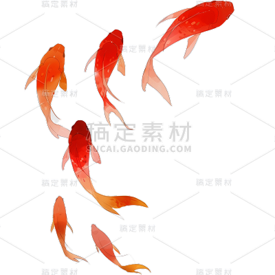 动物系列水墨锦鲤鱼群