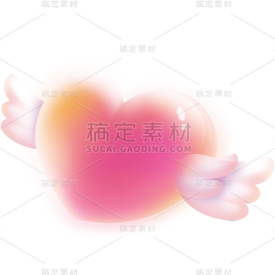 装饰通用梦幻爱心翅膀元素素材