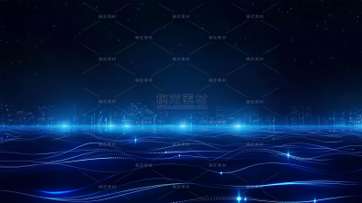 通用科技光效曲线粒子背景素材