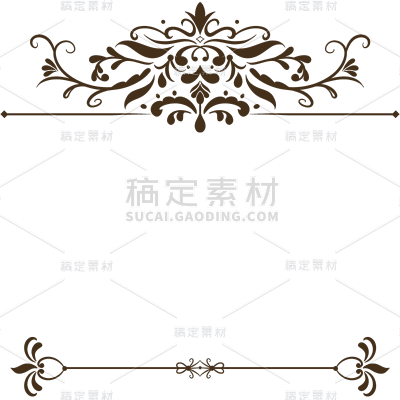 常规通用欧式花边边框古典插画贴纸元素素材