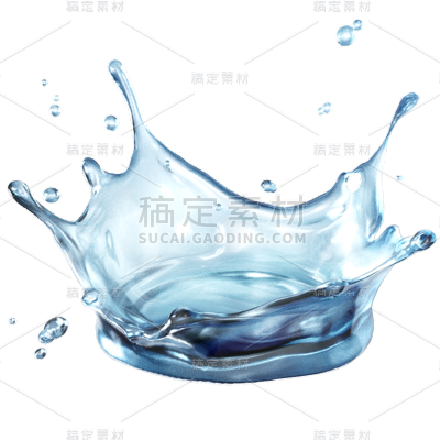 蓝色水花元素