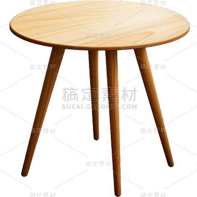 家居系列-通用-写实完整木桌元素贴纸