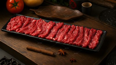 美食系列写实风生牛肉片（td）