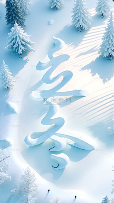 冬天文字创意冬季雪地背景