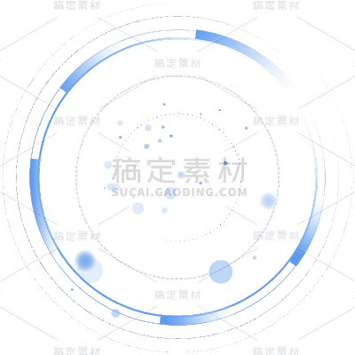 通用元素蓝色科技感科技风扁平轨道圆形元素