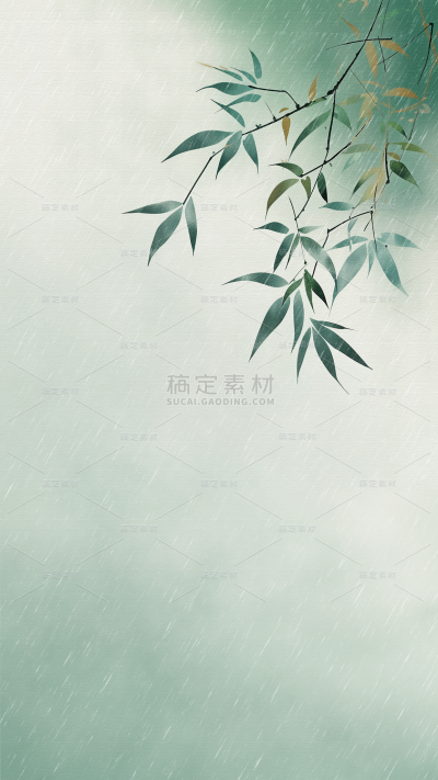 中国风通用古风绿植元素背景绿色竹子图片素材