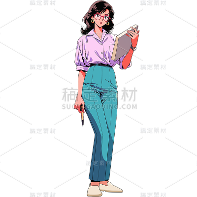 city pop怀旧风复古风港风人物贴纸