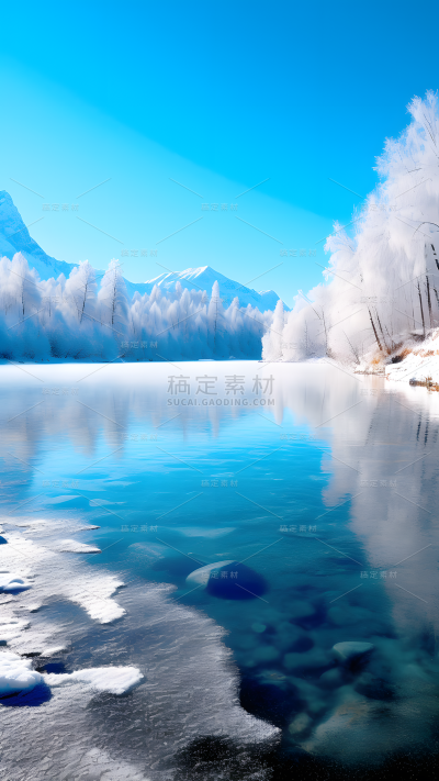 冬天冬季冬日山川雪山风景场景背景