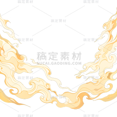 气象系列手绘插画大片祥云云纹