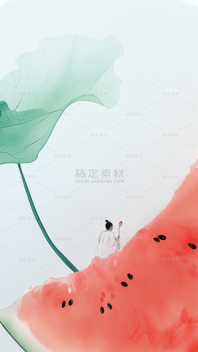 果蔬系列通用新国风水墨水果背景素材