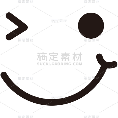 图标系列-通用-微笑表情简笔图标贴纸