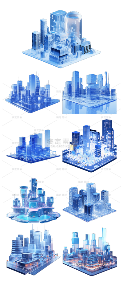 2309SC-素材组合-3D立体三维科技城市