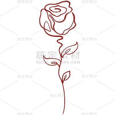 花卉元素线条简约贴纸