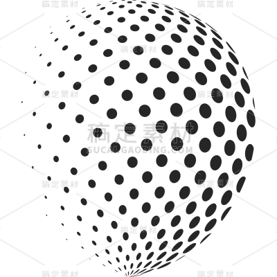 纹理通用黑色曲面波点元素素材