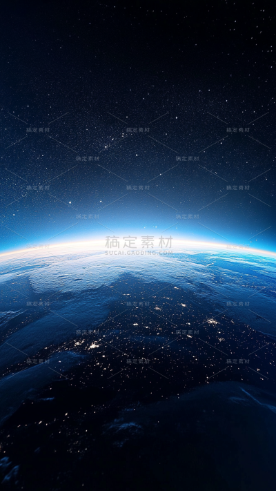 宇宙系列发光星球轮廓竖版图片