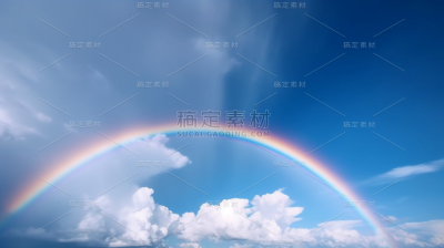 天空蓝天白云彩虹