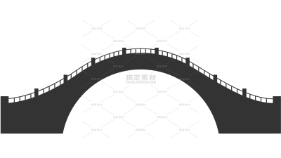 常规内容-图标系列扁平风黑色剪影拱桥元素