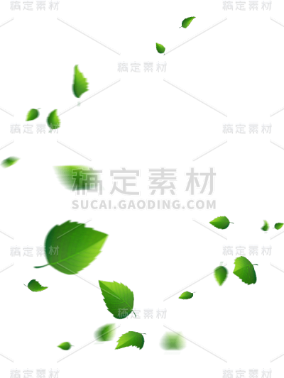 绿色落叶树叶绿叶贴纸
