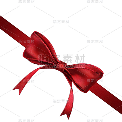 通用红色蝴蝶结边角元素