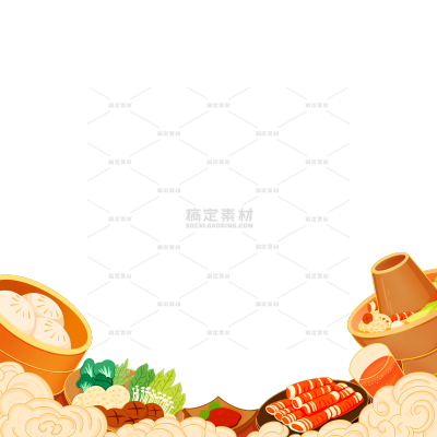 美食系列新国风手绘国潮美食