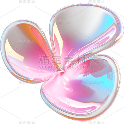 3D立体粉色花瓣贴纸