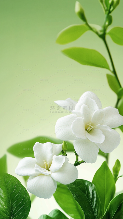 植物系列写实特写茉莉花背景
