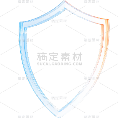 图标系列3D玻璃风镂空盾牌
