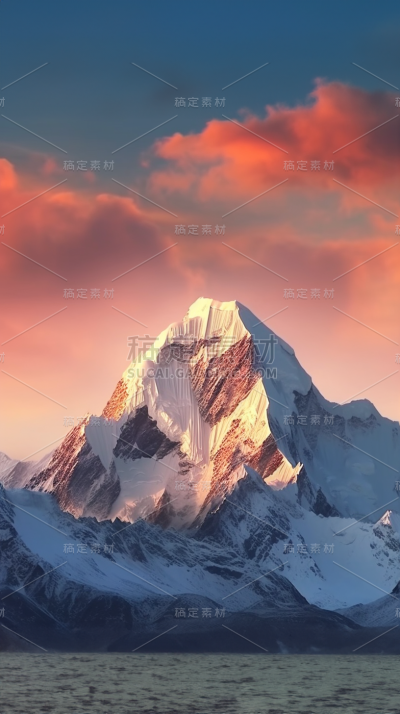 山峰山脉雪山自然风景景观