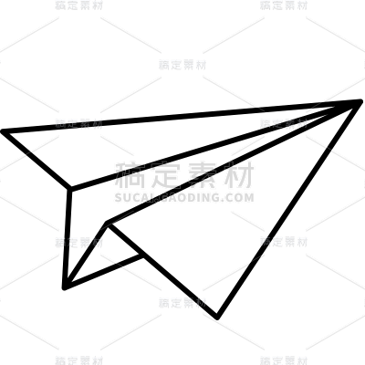 通用矢量黑色纸飞机图标元素